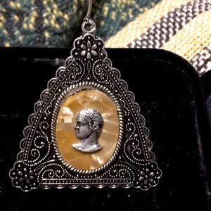 Greco Roman large pendant from Greece silver.